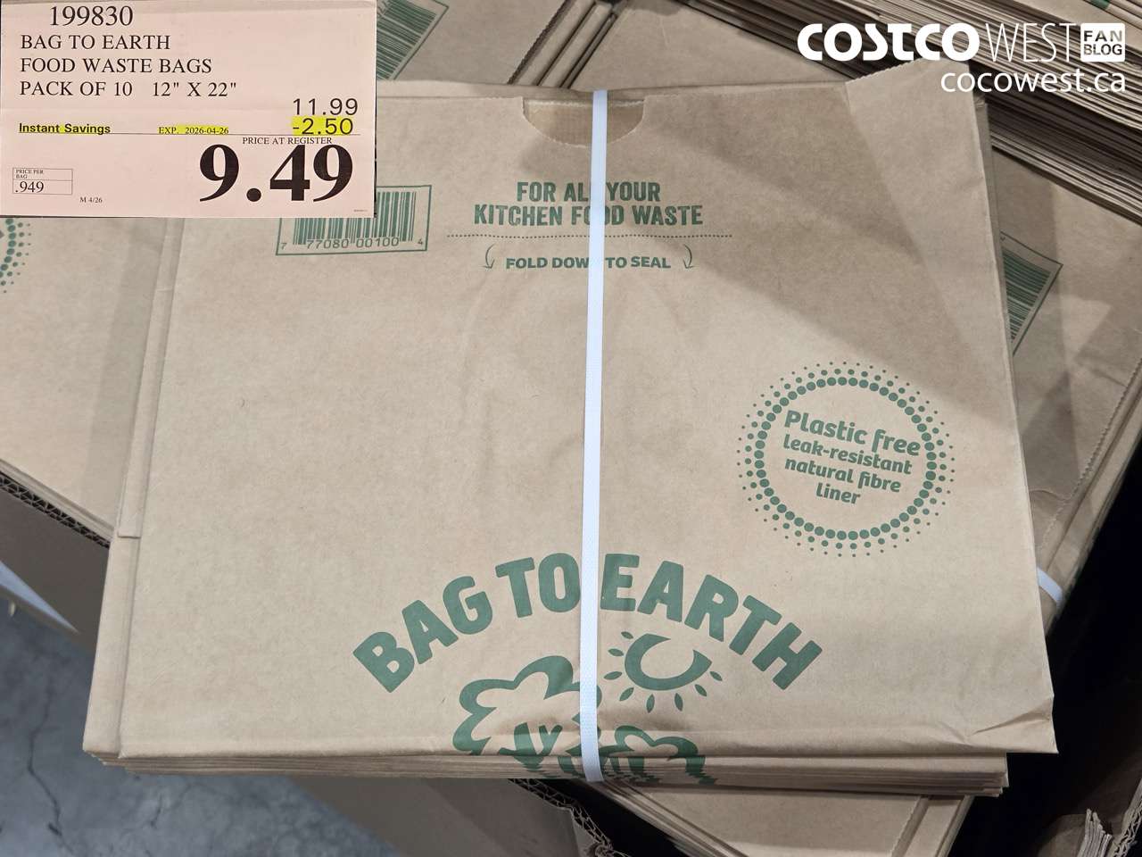 199830 BAG TO EARTH FOOD WASTE BAGS PACK OF 10 12