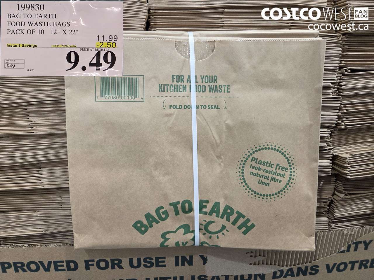 199830 BAG TO EARTH FOOD WASTE BAGS PACK OF 10 12