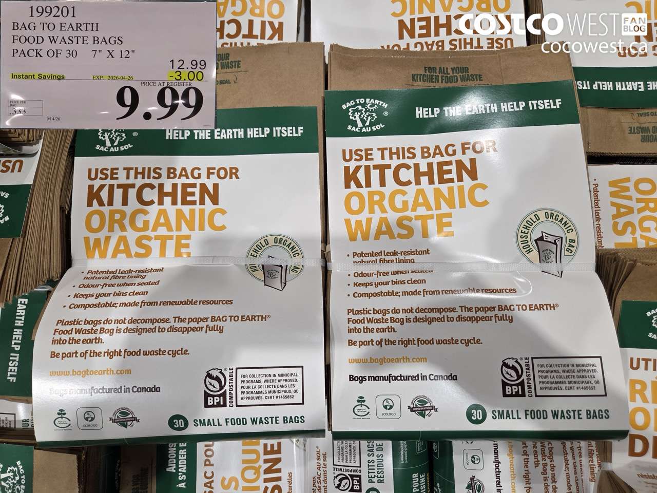 199201 BAG TO EARTH FOOD WASTE BAGS PACK OF 30 7