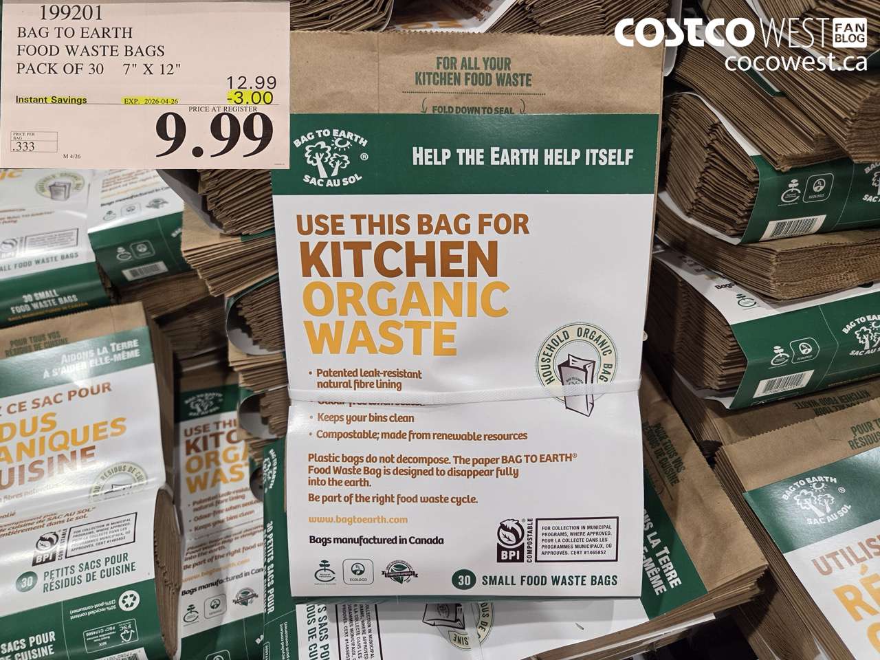 199201 BAG TO EARTH FOOD WASTE BAGS PACK OF 30 7