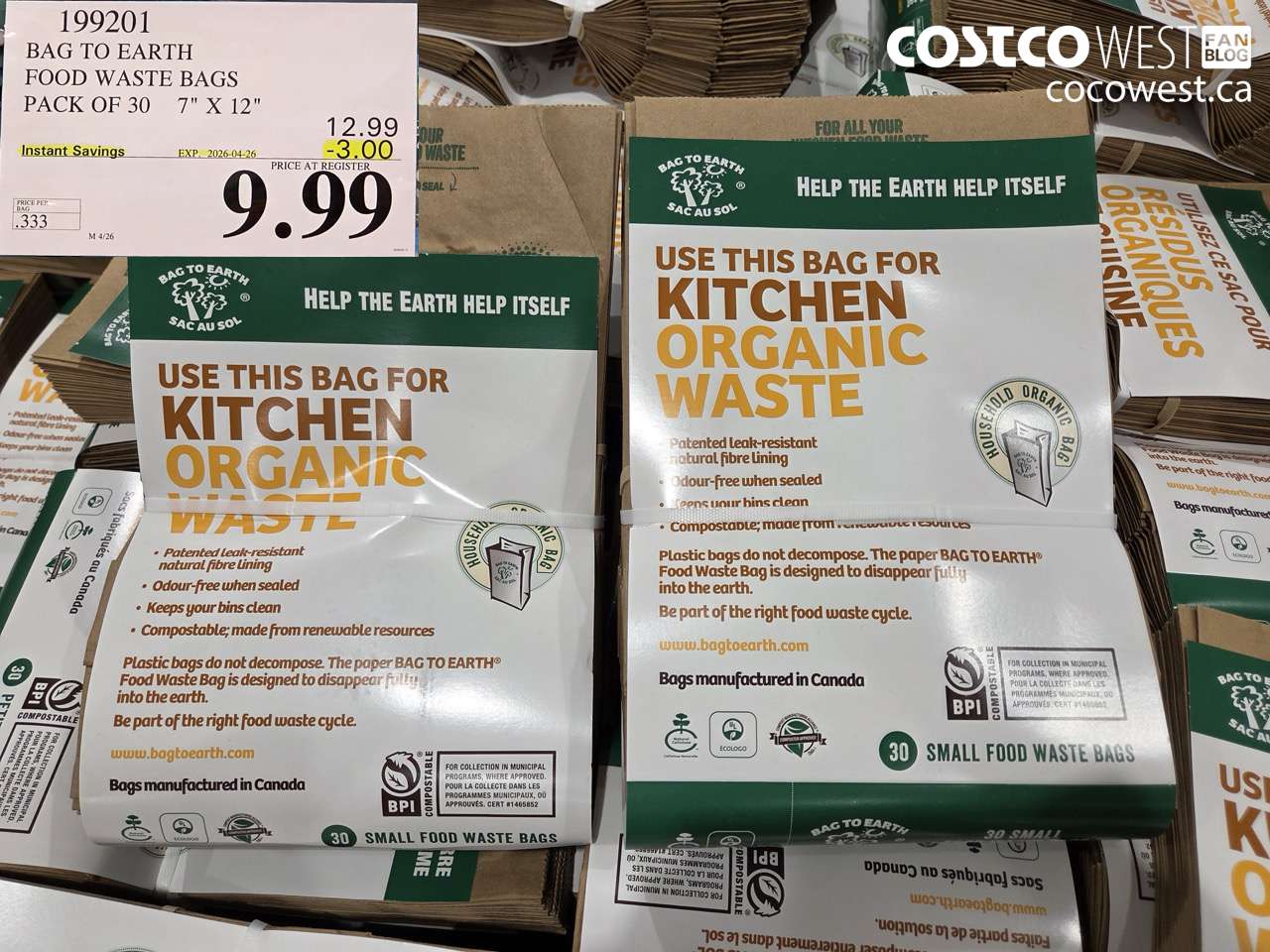 199201 BAG TO EARTH FOOD WASTE BAGS PACK OF 50 7