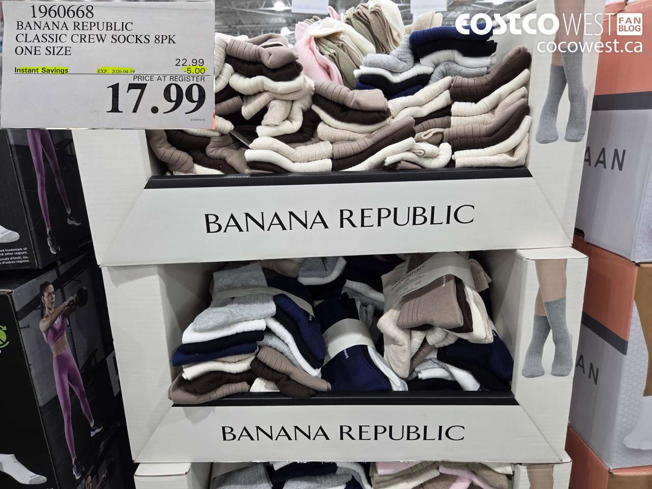 1960668 BANANA REPUBLIC CLASSIC CREW SOCKS 8PK ONE SIZE ($5.00 INSTANT SAVINGS EXPIRES ON 2026-04-19) $17.99