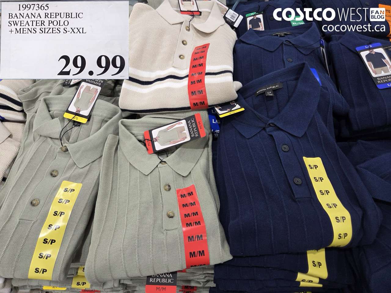 1997365 BANANA REPUBLIC SWEATER POLO +MENS SIZES S-XXL $29.99