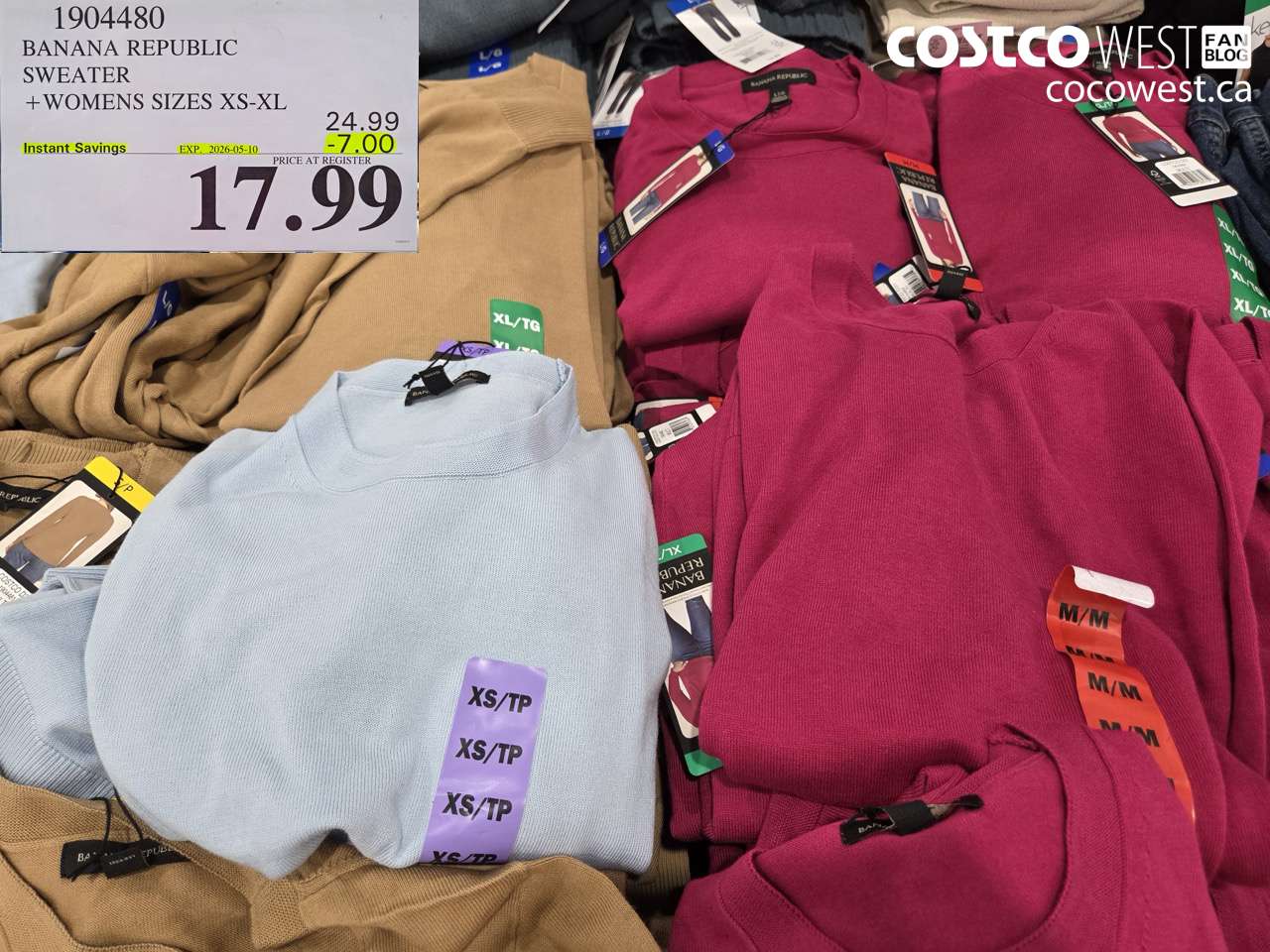 1904480 BANANA REPUBLIC SWEATER + WOMENS SIZES XS-XL ($7.00 INSTANT SAVINGS EXPIRES ON 2026-05-10) $17.99