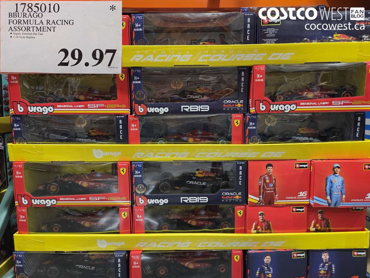 1785010 BBURAGO FORMULA RACING ASSORTMENT $29.97