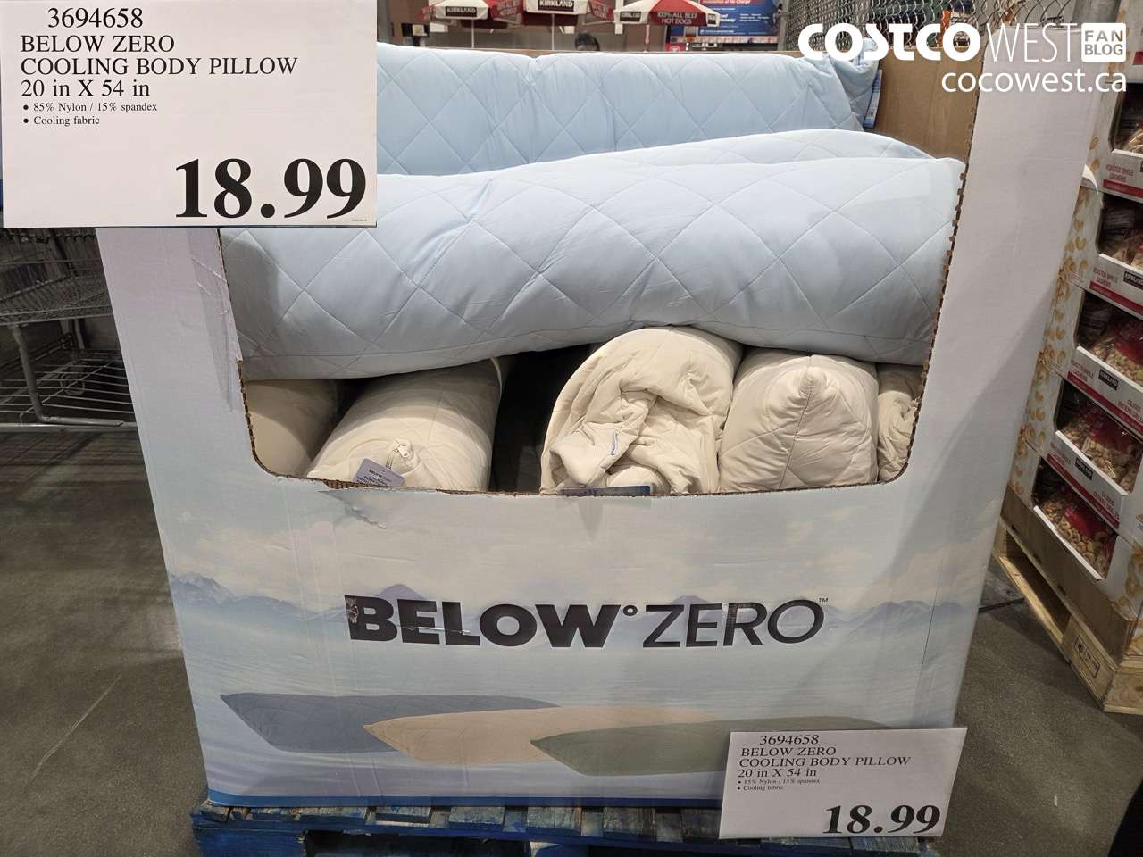 3694658 BELOW ZERO COOLING BODY PILLOW 20 IN X 54 IN $18.99