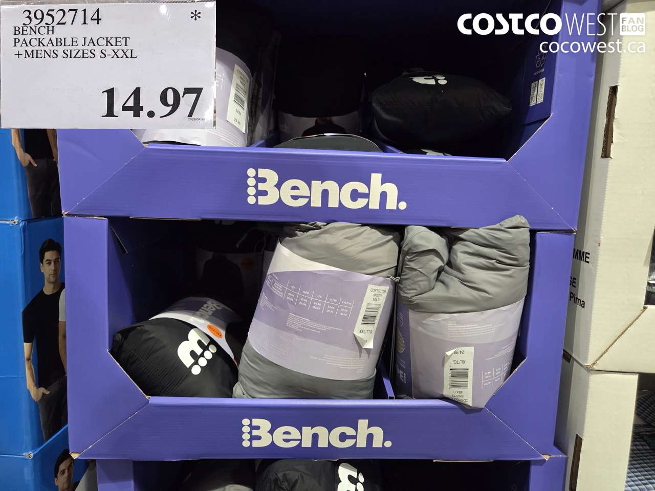 39552714 BENCH PACKABLE JACKET + MENS SIZES S-XXL $14.97