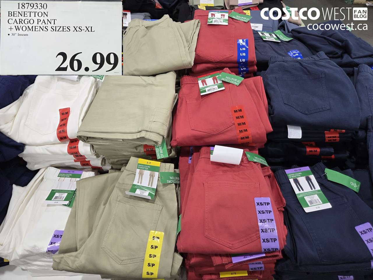 1879330 BENETTON CARGO PANT + WOMENS SIZES XS-XL $26.99