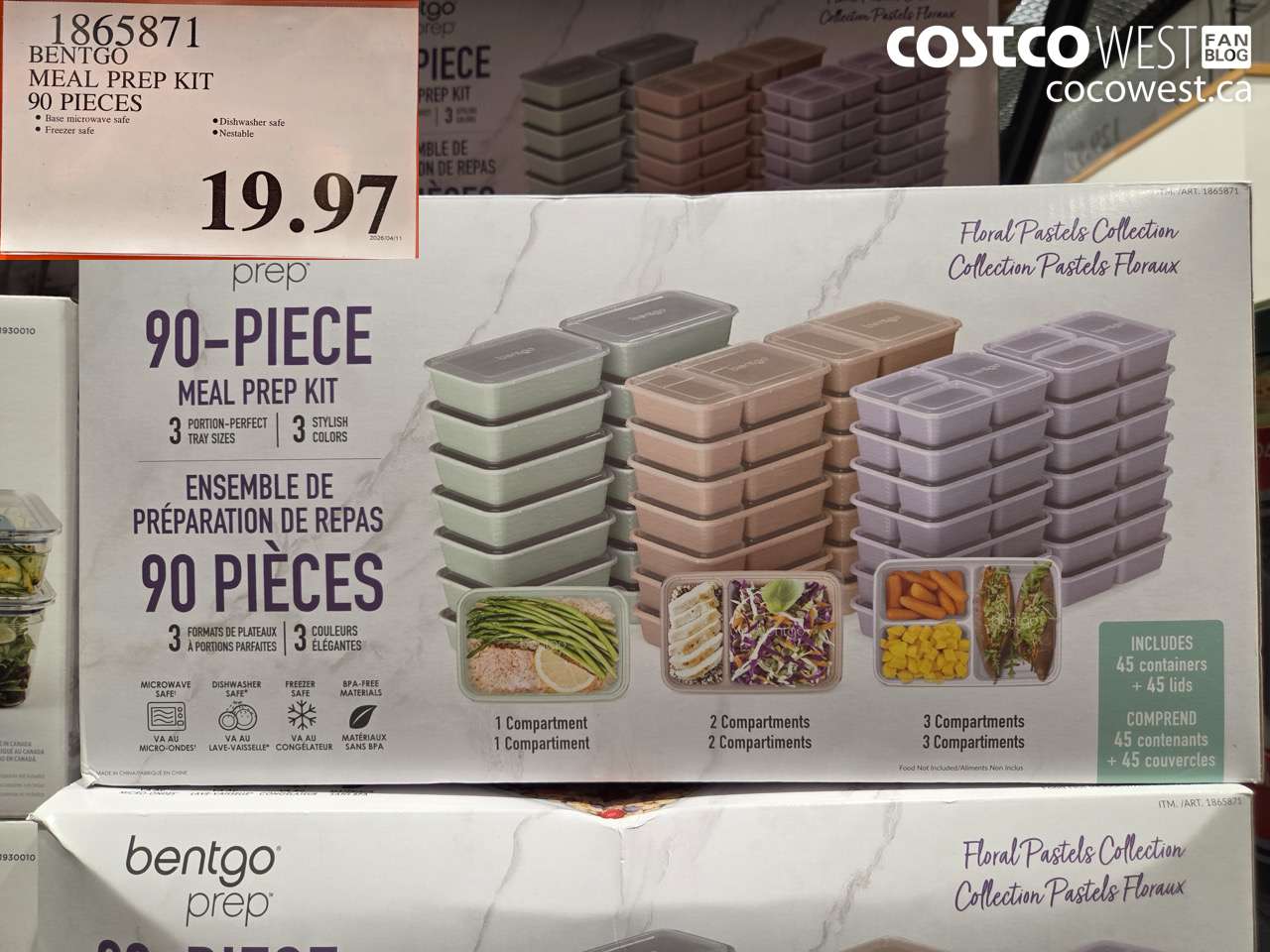 1865871 BENTGO MEAL PREP KIT 90 PIECES $19.97