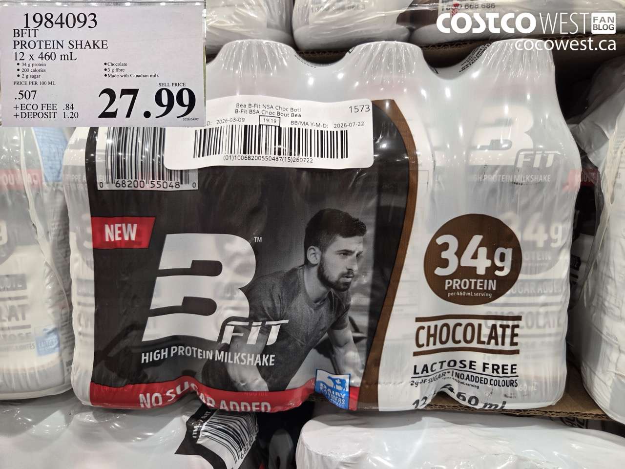 1984093 BFIT PROTEIN SHAKE 12 X 460 ML $27.99