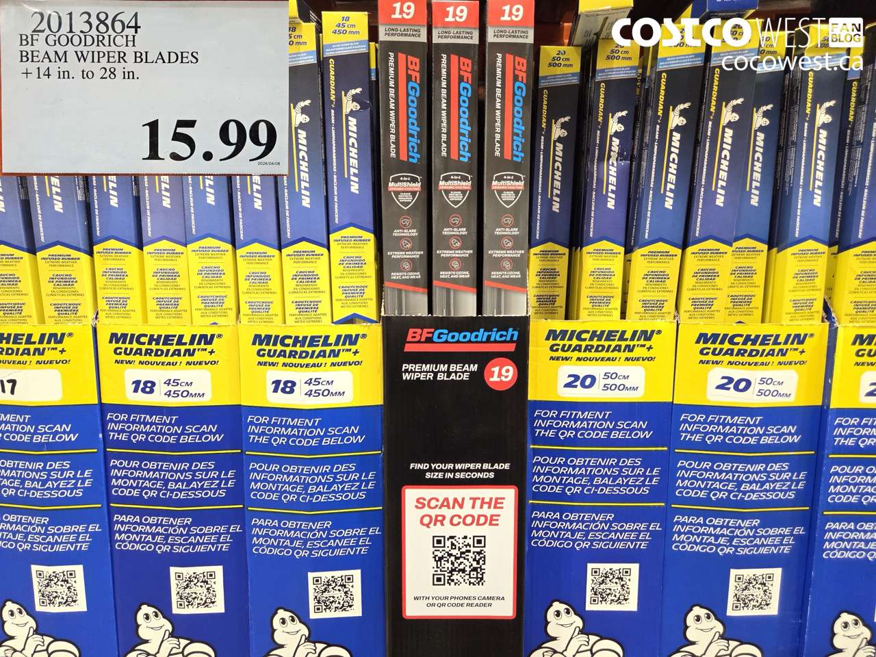 2013864 BF GOODRICH BEAM WIPER BLADES +14 IN. TO 28 IN. $15.99