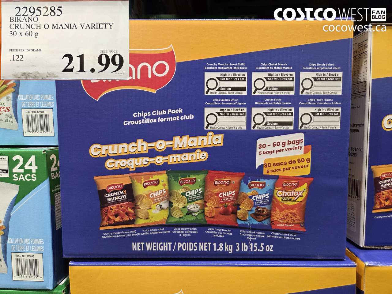 22095285 BIKANO CRUNCH-O-MANIA VARIETY 30 X 60 G $21.99