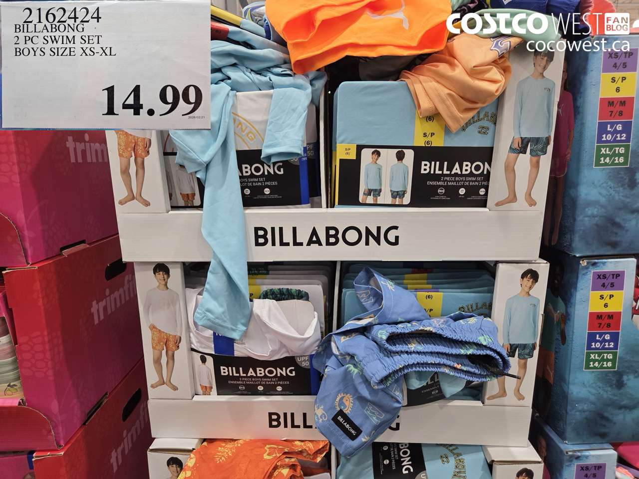 2162424 BILLABONG 2 PC SWIM SET BOYS SIZE XS-XL $14.99