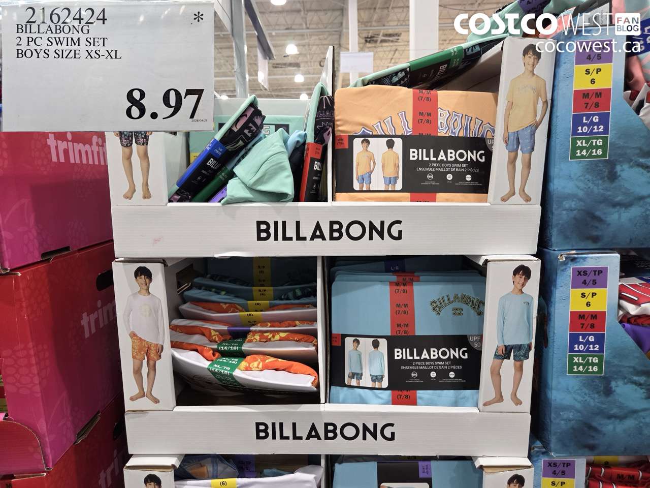 2162424 BILLABONG 2 PC SWIM SET BOYS SIZE XS-XL $8.97