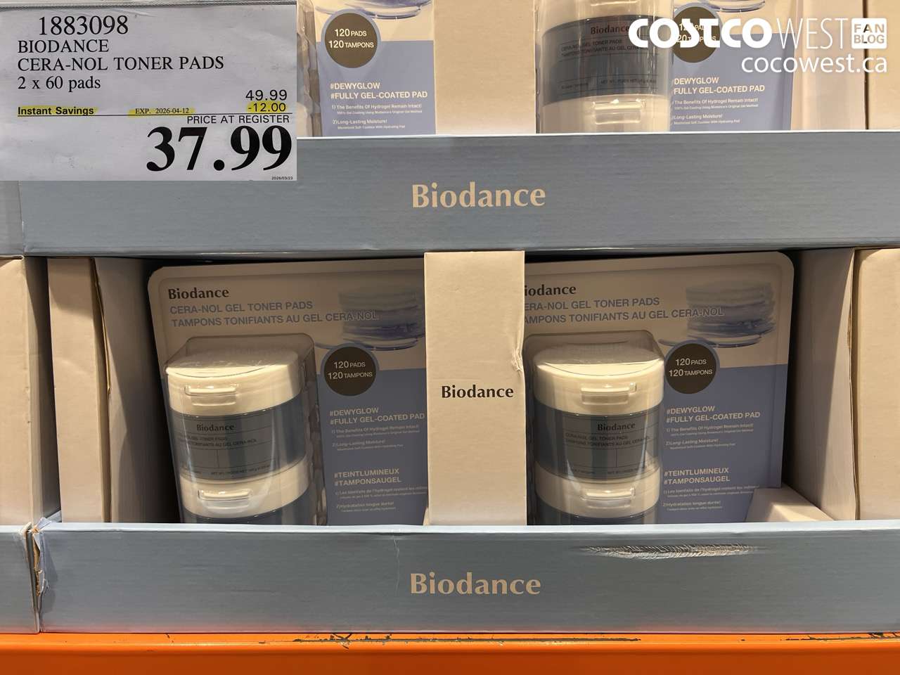 1883098 BIODANCE CERA-NOL TONER PADS 2 X 60 PADS ($12.00 INSTANT SAVINGS EXPIRES ON 2026-04-12) $37.99