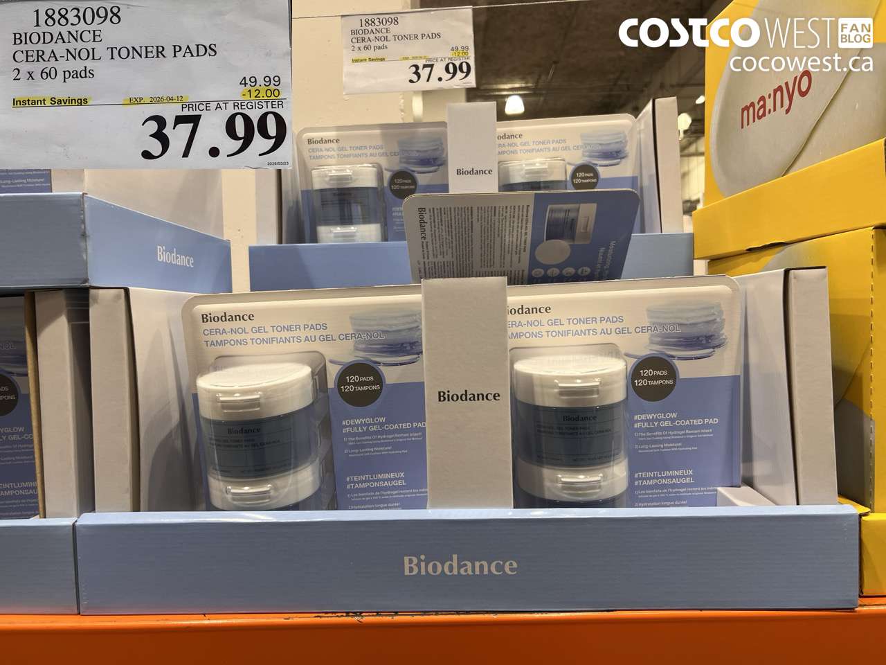 1883098 BIODANCE CERA-NOL TONER PADS 2 X 60 PADS ($12.00 INSTANT SAVINGS EXPIRES ON 2026-04-12) $37.99