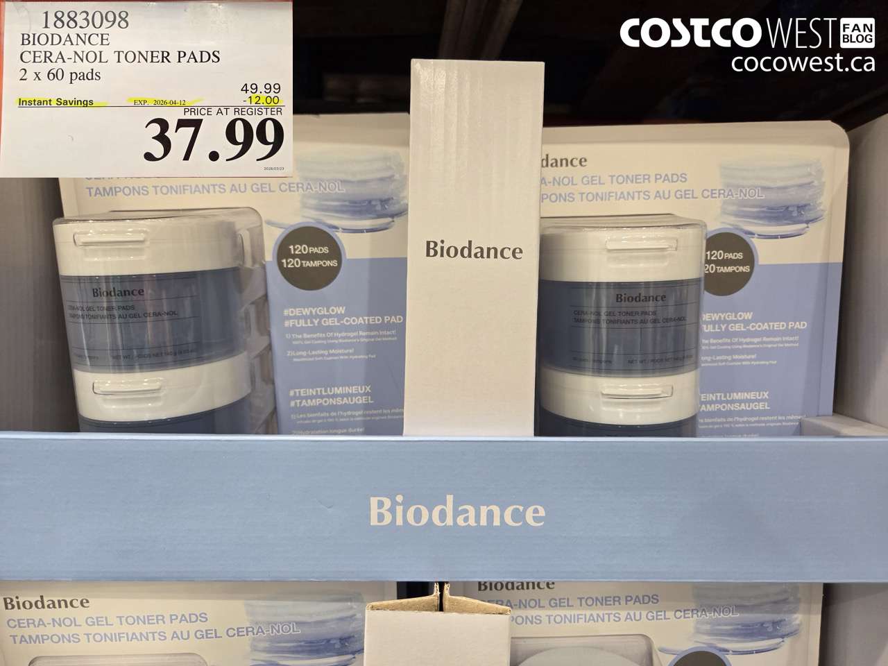 1883098 BIODANCE CERA-NOL TONER PADS 2 X 60 PADS ($12.00 INSTANT SAVINGS EXPIRES ON 2026-04-12) $37.99