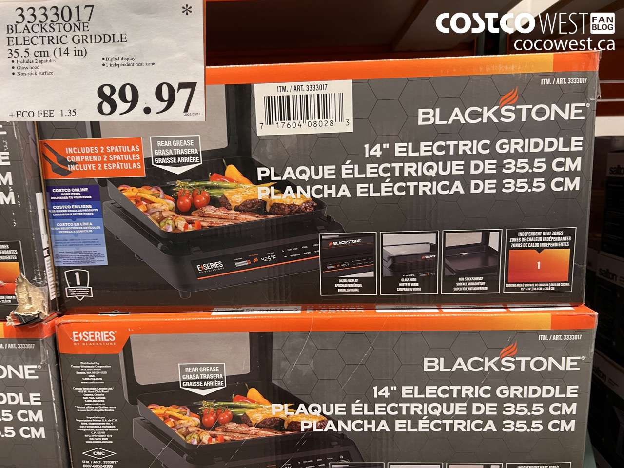 3333017 BLACKSTONE ELECTRIC GRIDDLE 35.5 CM (14 IN) $89.97