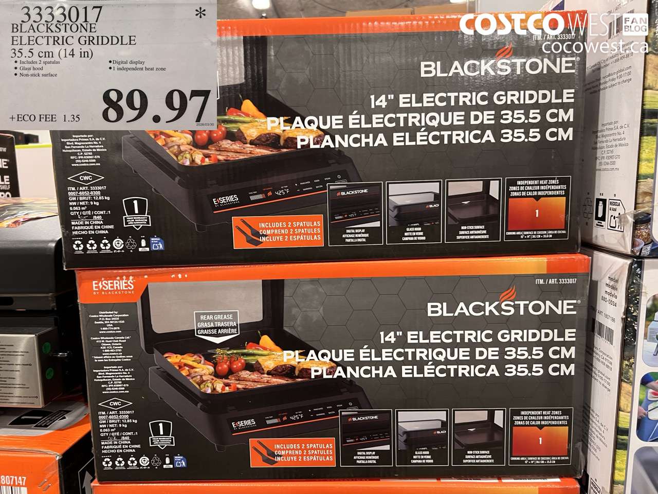 3333017 BLACKSTONE ELECTRIC GRIDDLE 35.5 CM (14 IN) $89.97