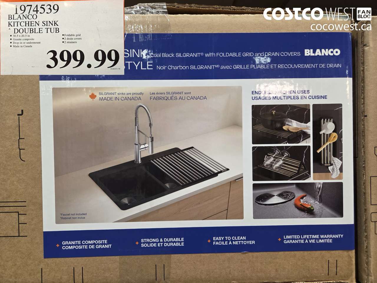 1974539 BLANCO KITCHEN SINK DOUBLE TUB $399.99