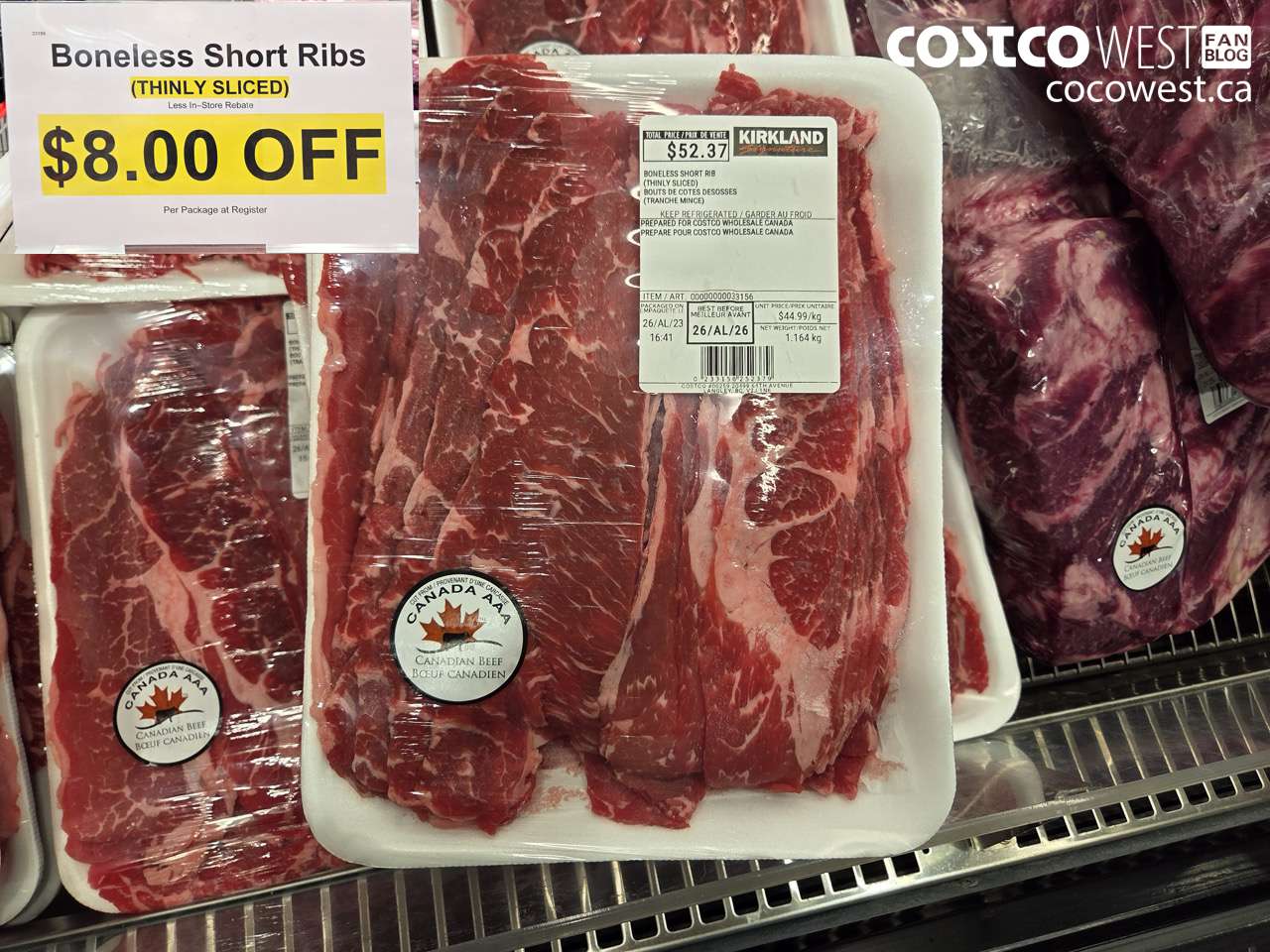 33156 BONELESS SHORT RIBS (THINLY SLICED) ($8.00 INSTANT SAVINGS)