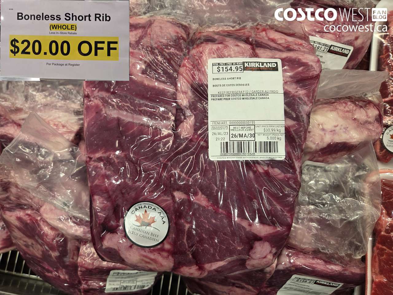33155 BONELESS SHORT RIB (WHOLE) ($20.00 INSTANT SAVINGS)