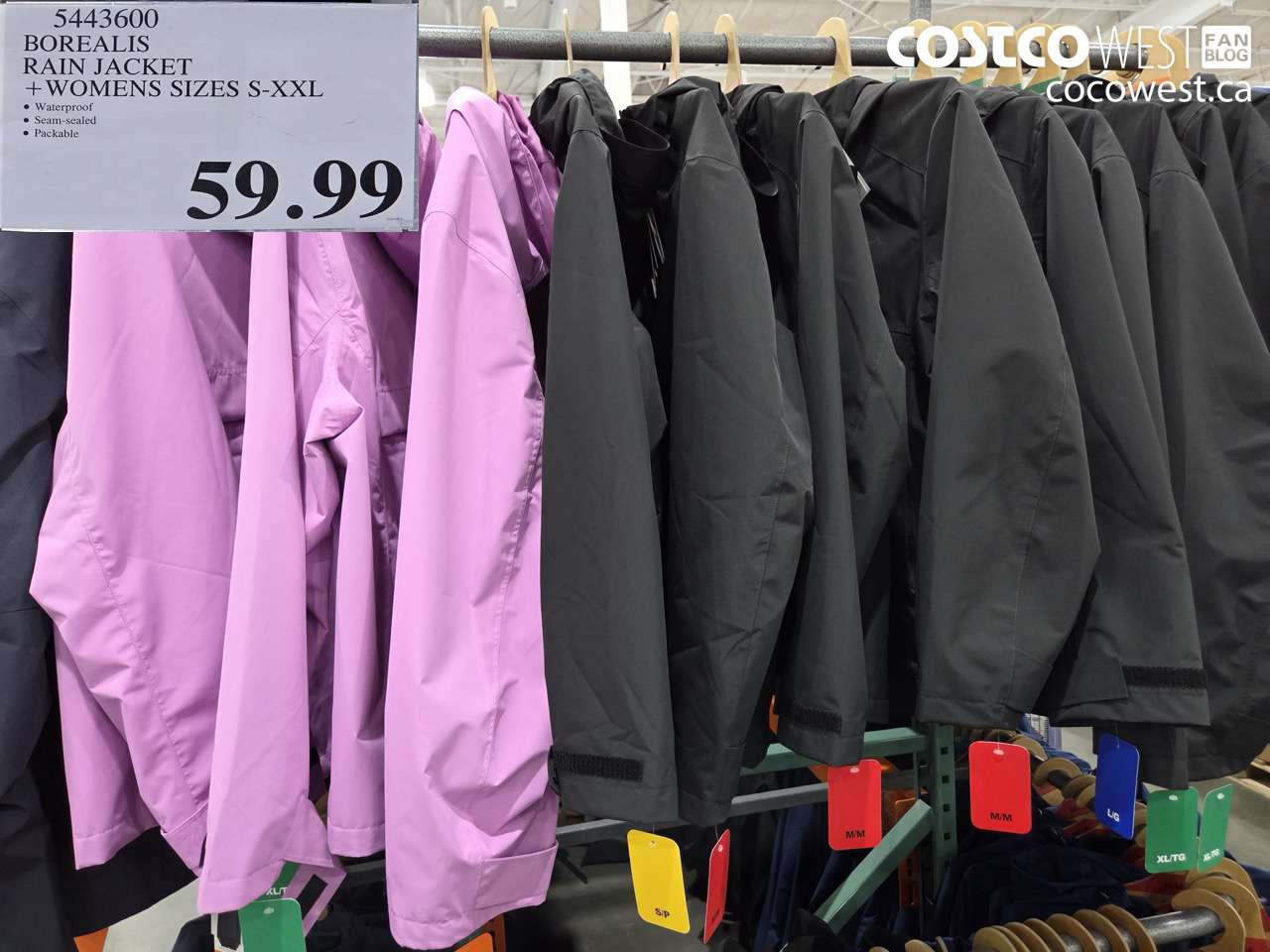 5443600 BOREALIS RAIN JACKET + WOMENS SIZES S-XXL $59.99