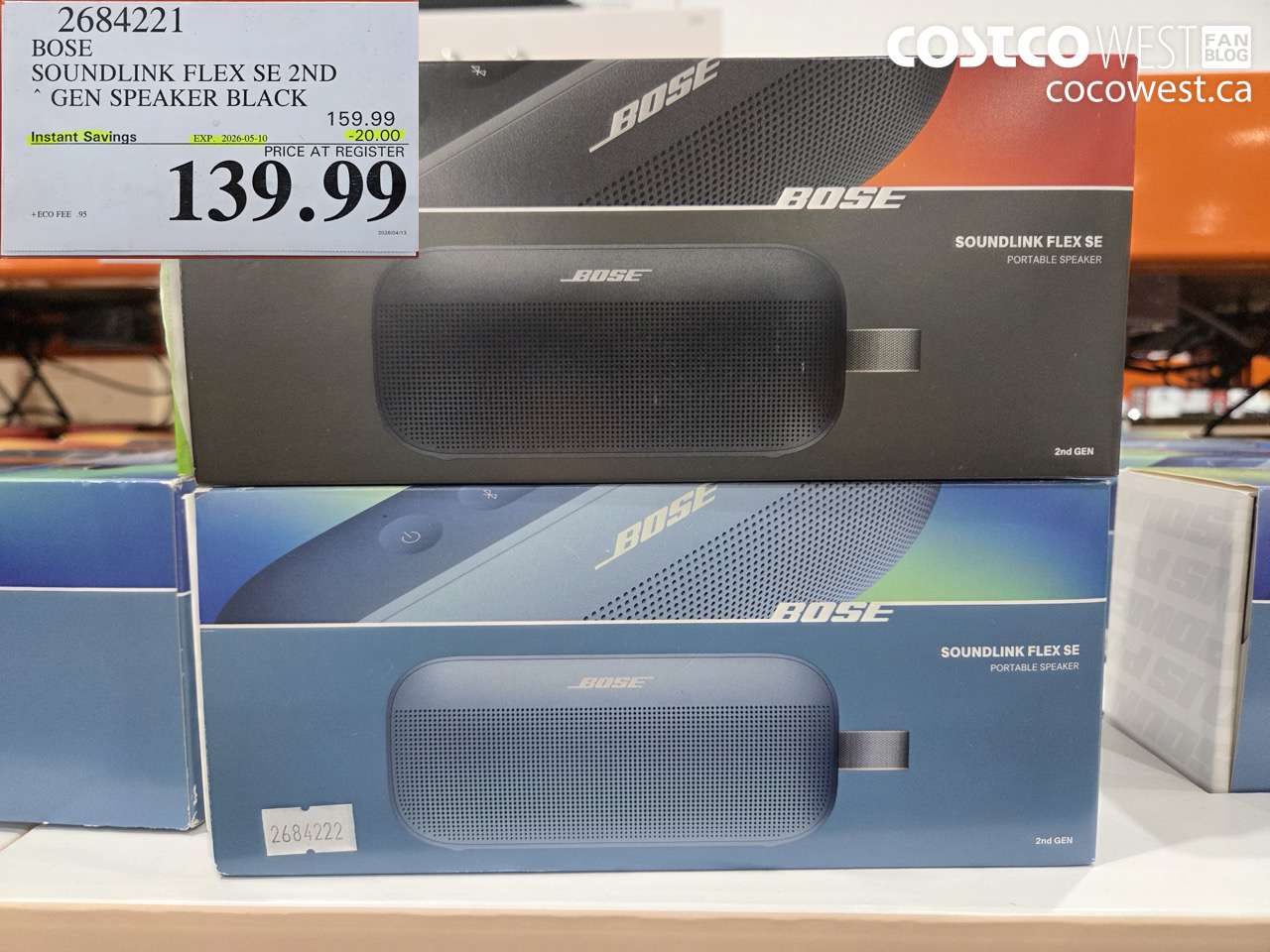 2684221 BOSE SOUNDLINK FLEX SE 2ND GEN SPEAKER BLACK ($20.00 INSTANT SAVINGS EXPIRES ON 2026-05-10) $139.99