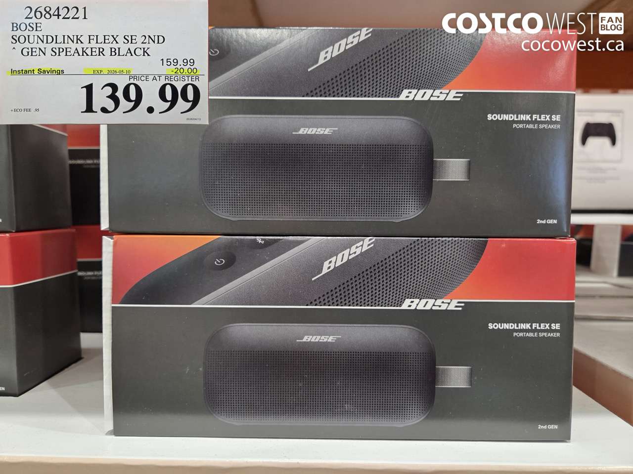 2684221 BOSE SOUNDLINK FLEX SE 2ND GEN SPEAKER BLACK ($20.00 INSTANT SAVINGS EXPIRES ON 2026-05-10) $139.99