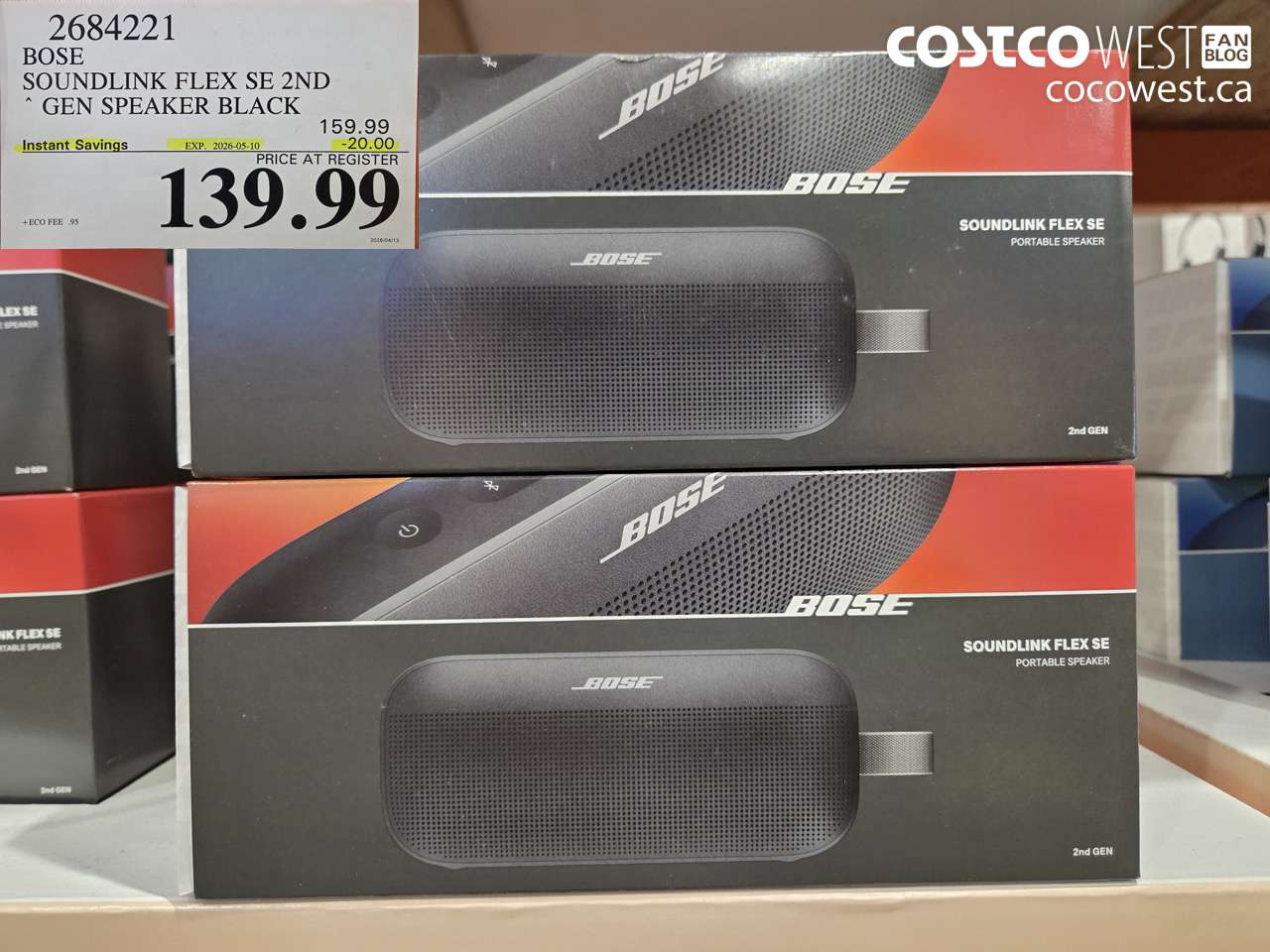 26844221 BOSE SOUNDLINK FLEX SE 2ND GEN SPEAKER BLACK ($20.00 INSTANT SAVINGS EXPIRES ON 2026-05-10) $139.99