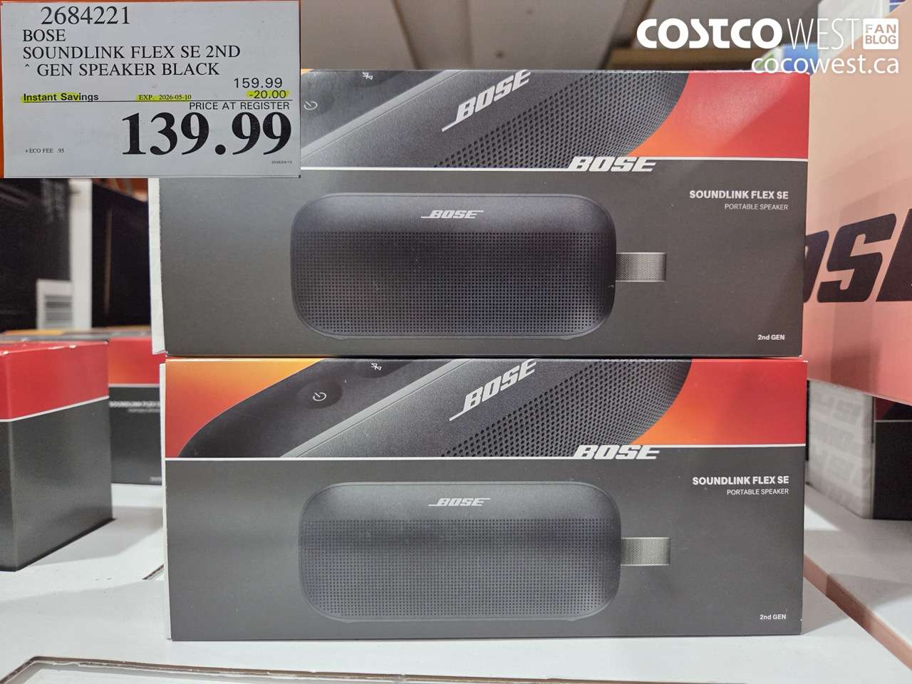 26844221 BOSE SOUNDLINK FLEX SE 2ND GEN SPEAKER BLACK ($20.00 INSTANT SAVINGS EXPIRES ON 2026-05-10) $139.99