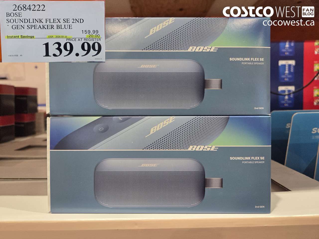 2684222 BOSE SOUNDLINK FLEX SE 2ND GEN SPEAKER BLUE ($20.00 INSTANT SAVINGS EXPIRES ON 2026-05-10) $139.99