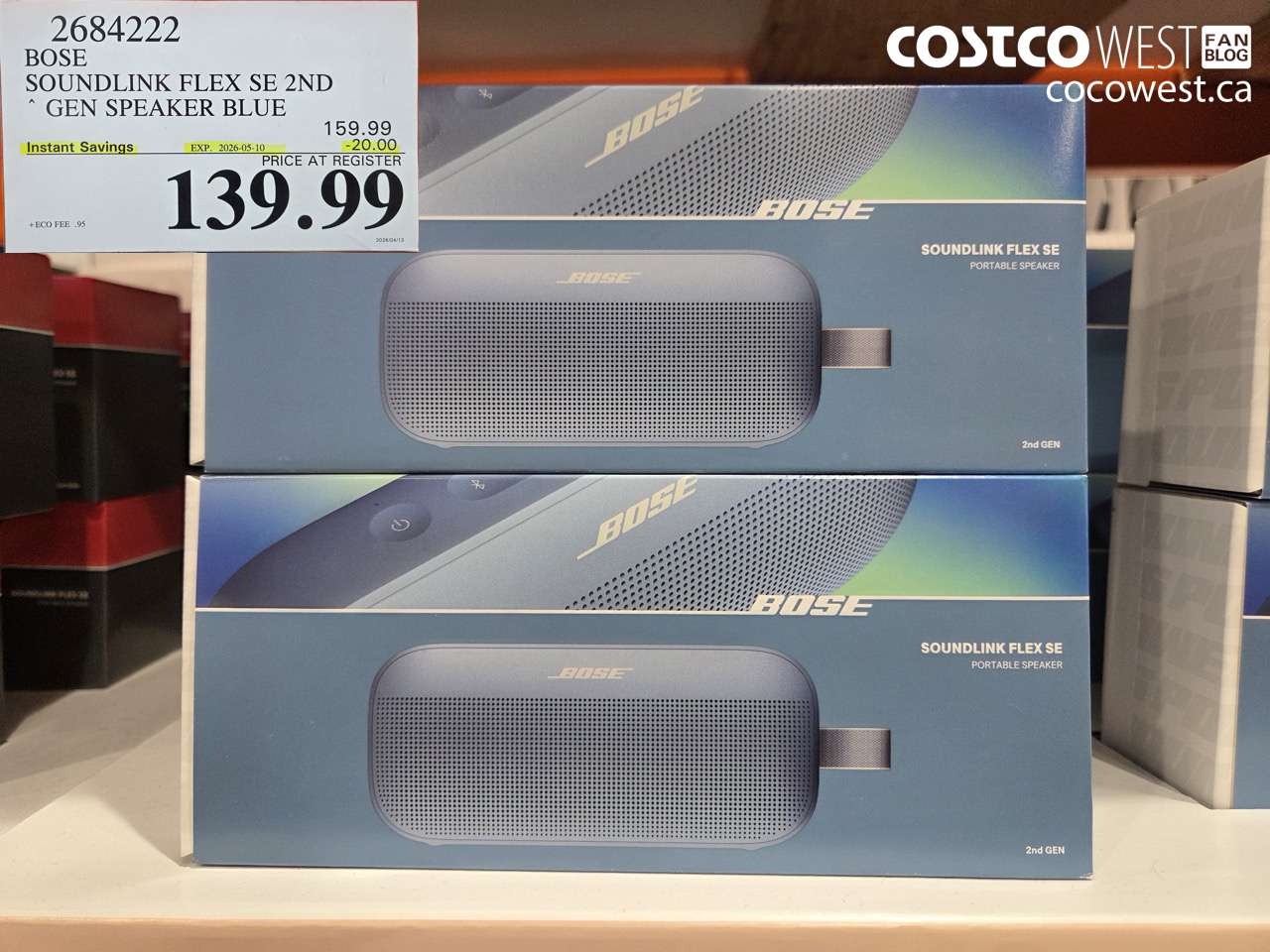 2684222 BOSE SOUNDLINK FLEX SE 2ND GEN SPEAKER BLUE ($20.00 INSTANT SAVINGS EXPIRES ON 2026-05-10) $139.99