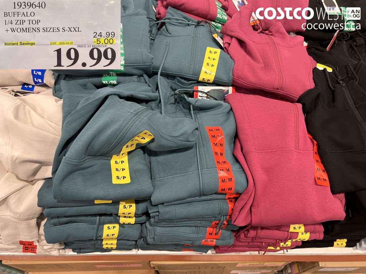 1939640 BUFFALO 1/4 ZIP TOP WOMENS SIZES S-XXL ($5.00 INSTANT SAVINGS EXPIRES ON 2026-04-05) $19.99