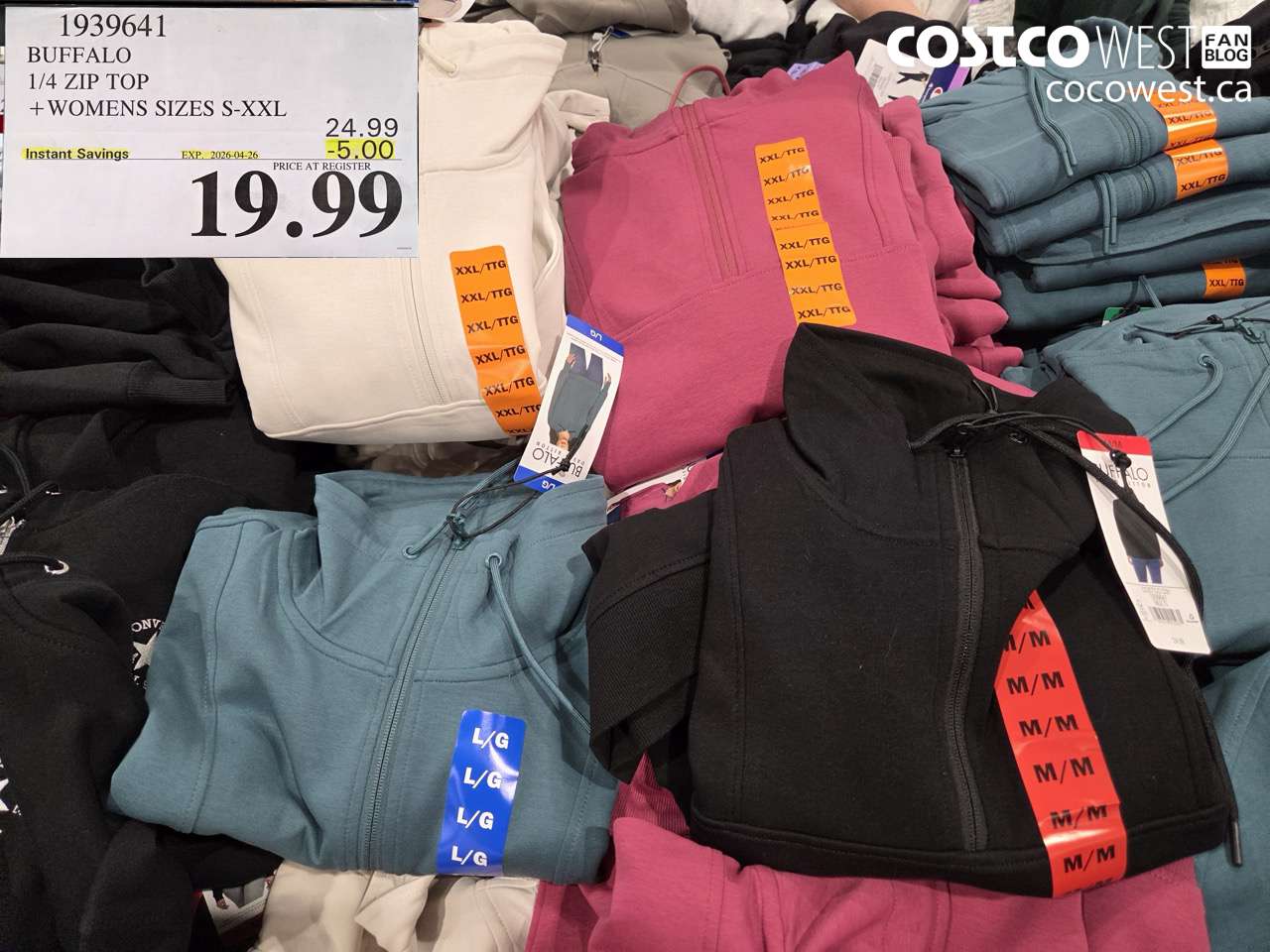 1939641 BUFFALO 1/4 ZIP TOP + WOMENS SIZES S-XXL ($5.00 INSTANT SAVINGS EXPIRES ON 2026-04-26) $19.99