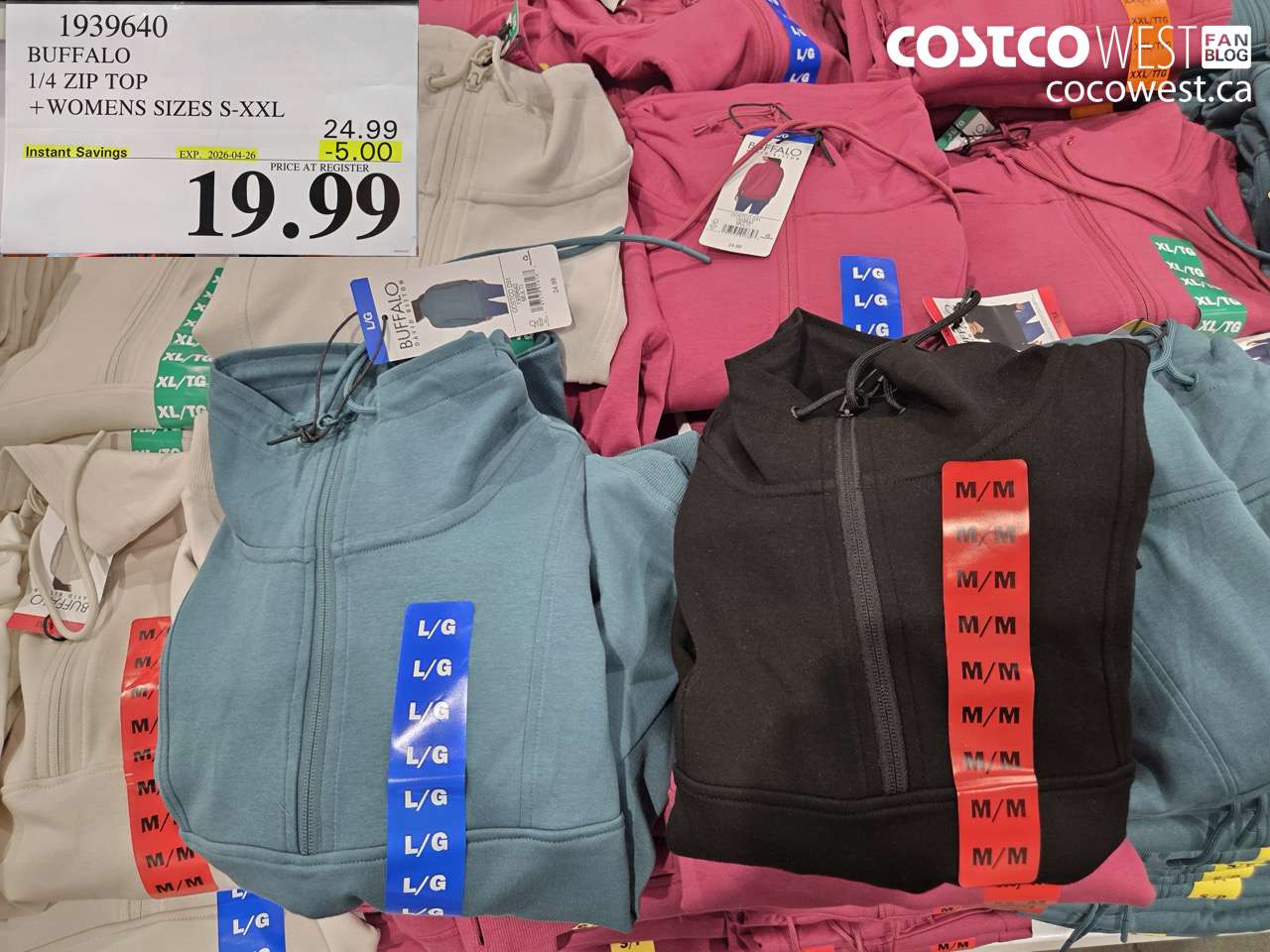 1939640 BUFFALO 1/4 ZIP TOP + WOMENS SIZES S-XXL ($5.00 INSTANT SAVINGS EXPIRES ON 2026-04-26) $19.99