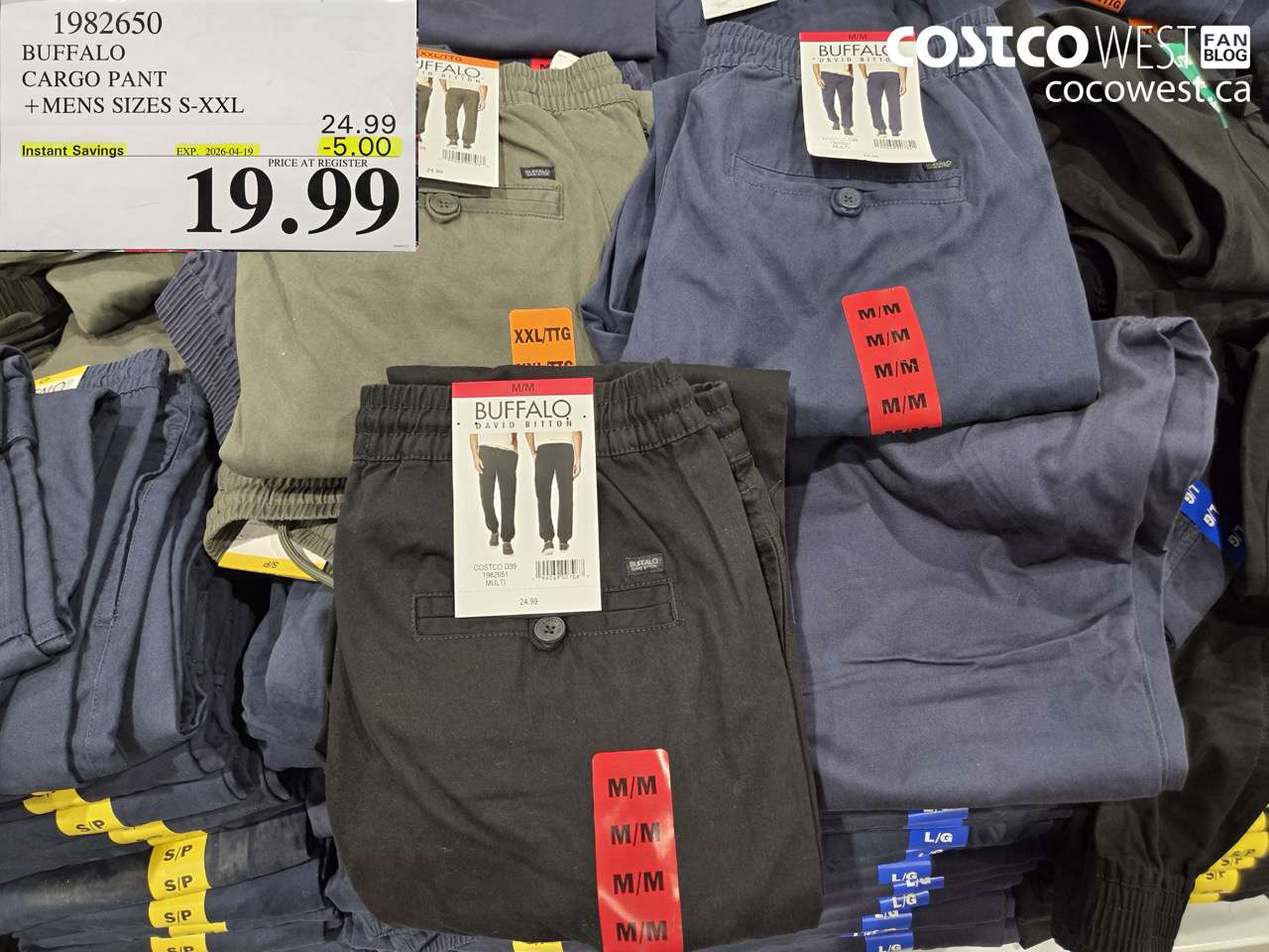 1982650 BUFFALO CARGO PANT + MENS SIZES S-XXL ($5.00 INSTANT SAVINGS EXPIRES ON 2026-04-19) $19.99