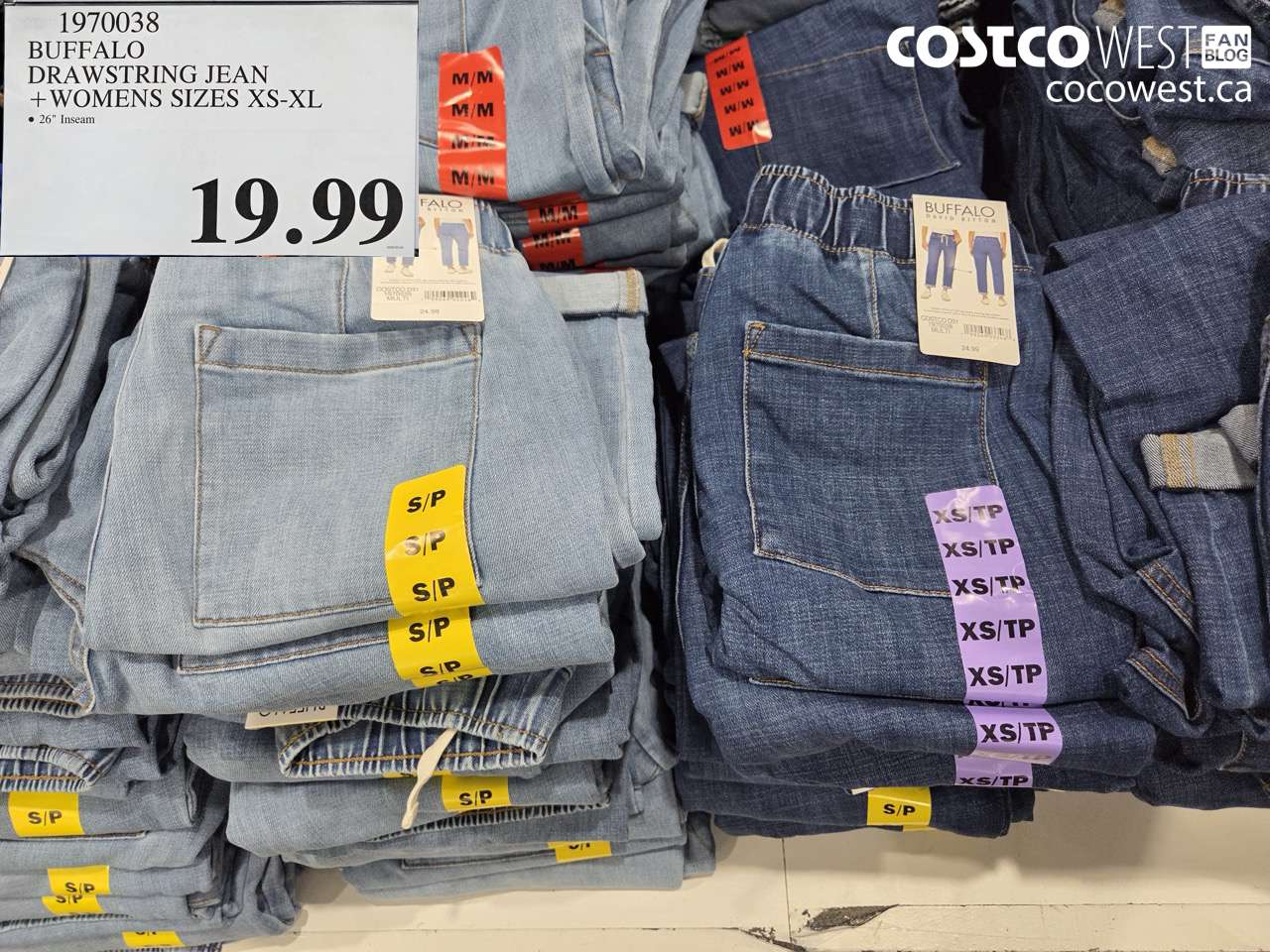 1970038 BUFFALO DRAWSTRING JEAN + WOMENS SIZES XS-XL $19.99