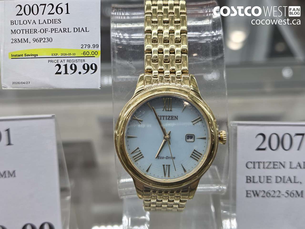 2007261 BULOVA LADIES MOTHER-OF-PEARL DIAL 28MM, 96P230 ($60.00 INSTANT SAVINGS EXPIRES ON 2026-05-10) $219.99