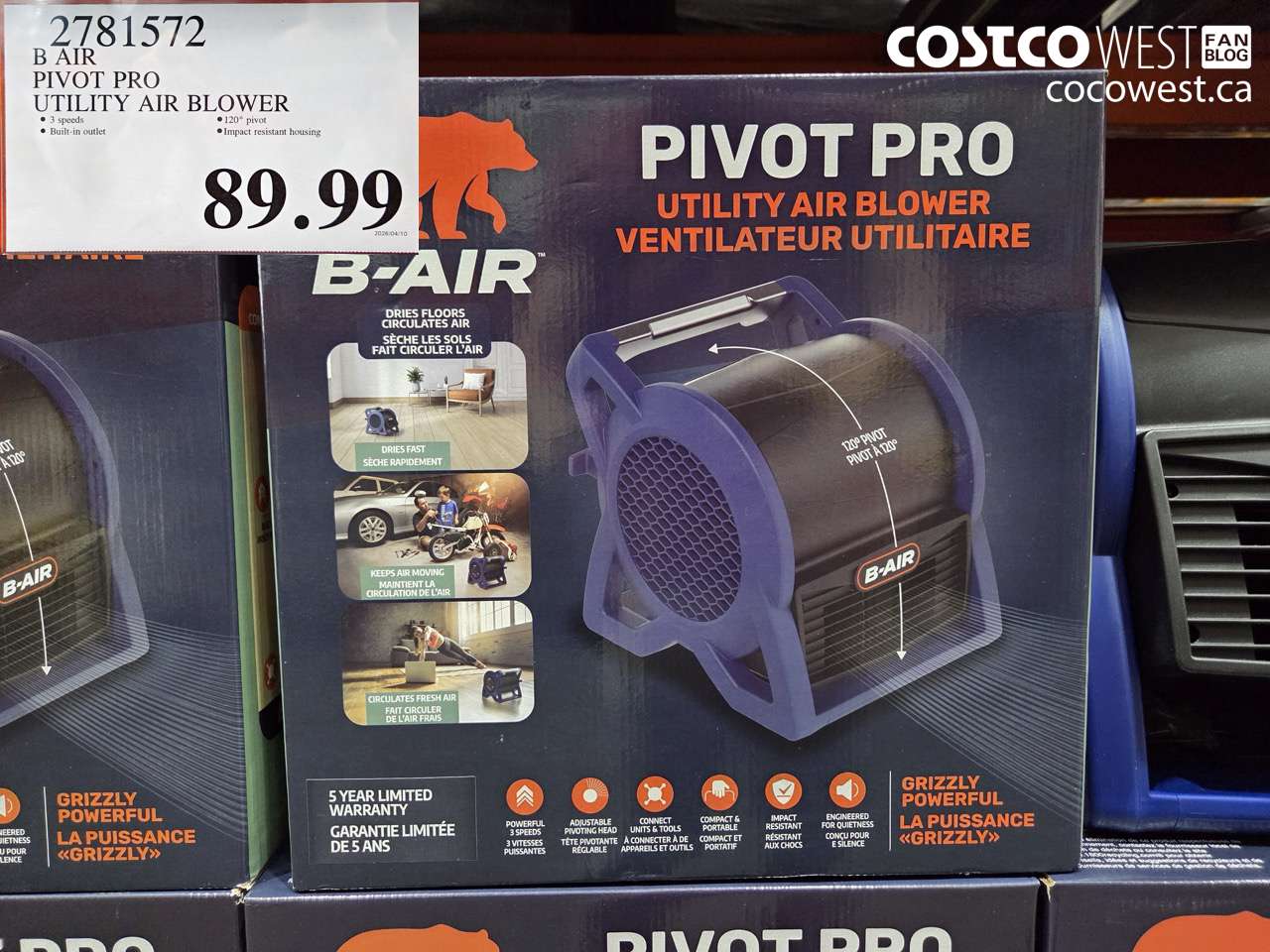 2781572 B AIR PIVOT PRO UTILITY AIR BLOWER $89.99