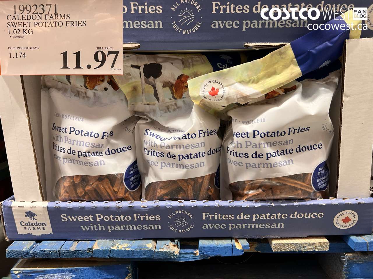 1992371 CALEDON FARMS SWEET POTATO FRIES 1.02 KG $11.97