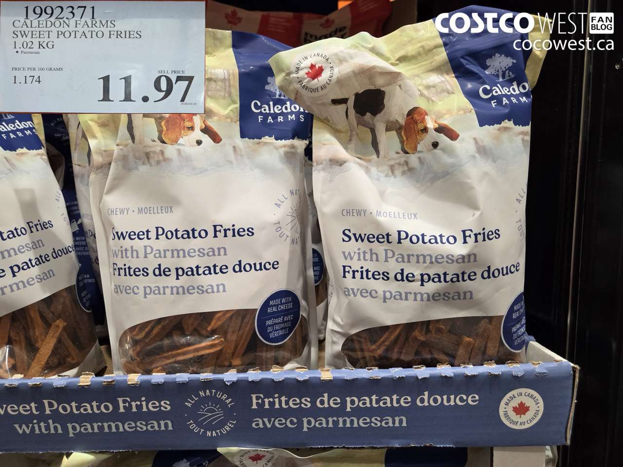 1992371 CALEDON FARMS SWEET POTATO FRIES 1.02 KG $11.97