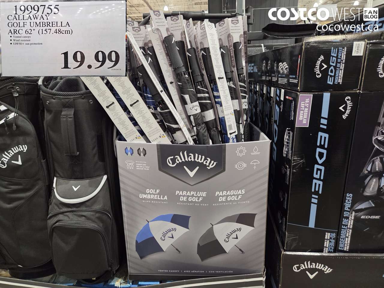 1999755 CALLAWAY GOLF UMBRELLA ARC 62 (157.48CM) $19.99