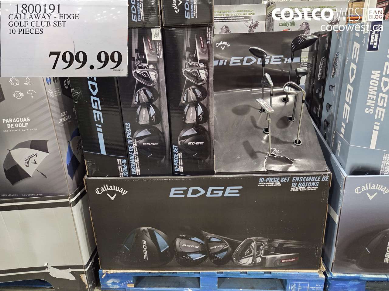 1800191 CALLAWAY - EDGE GOLF CLUB SET 10 PIECES $799.99