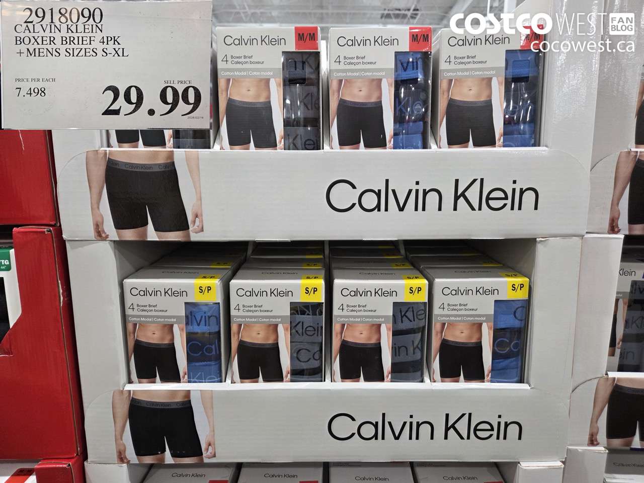 2918090 CALVIN KLEIN BOXER BRIEF 4PK + MENS SIZES S-XL $29.99
