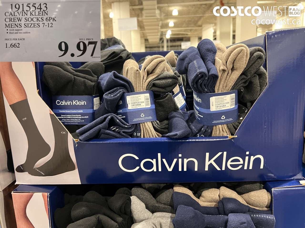 1915543 CALVIN KLEIN CREW SOCKS 6PK MENS SIZES 7-12 $9.97