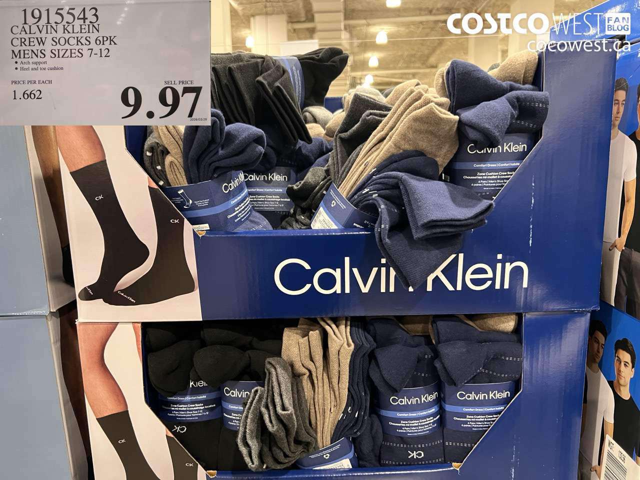 1915543 CALVIN KLEIN CREW SOCKS 6PK MENS SIZES 7-12 $9.97