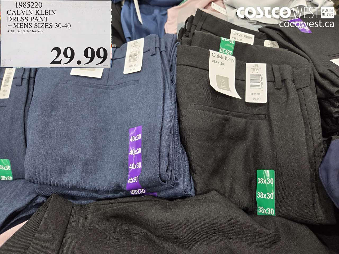 1985220 CALVIN KLEIN DRESS PANT + MENS SIZES 30-40 $29.99