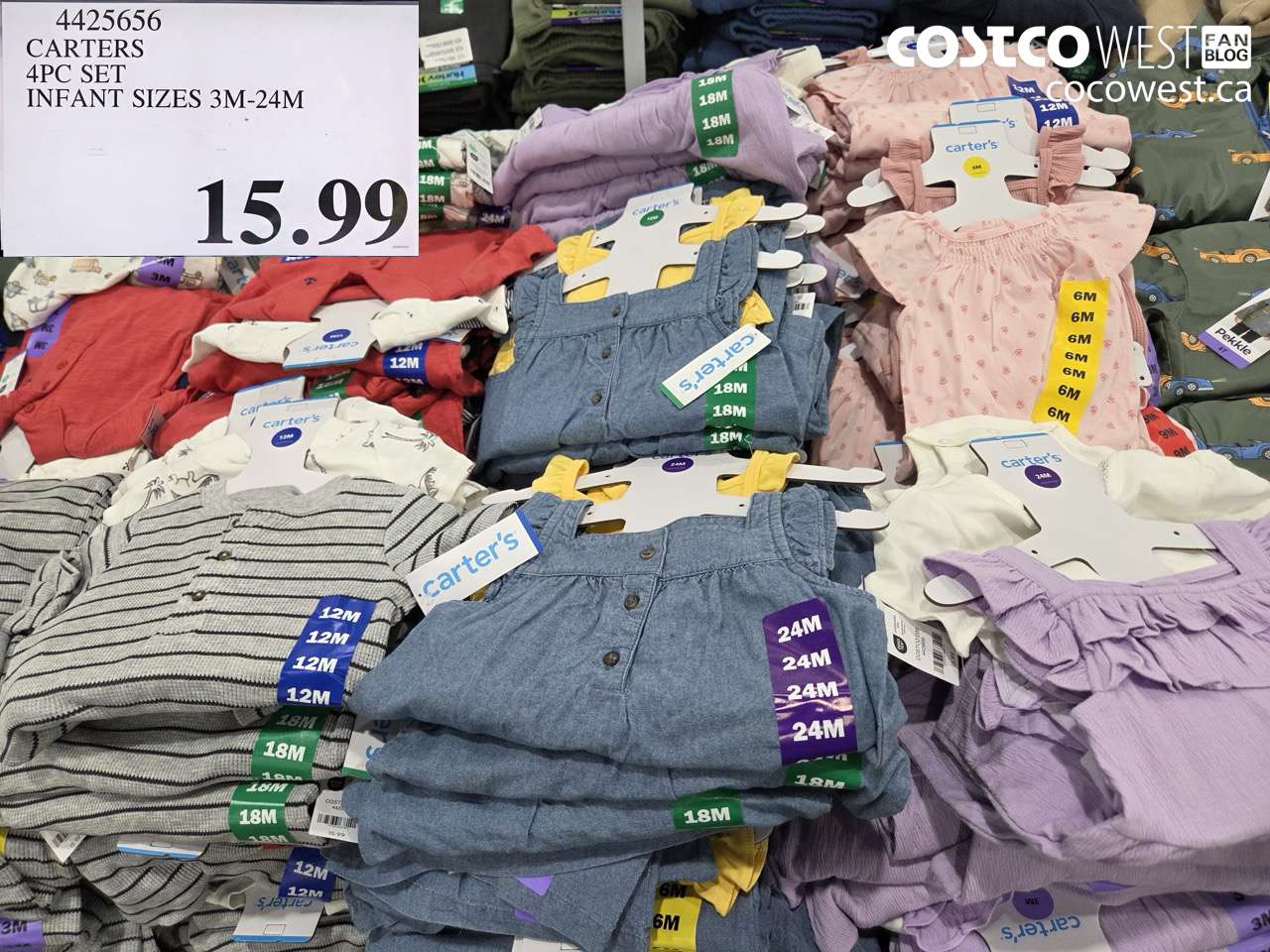 4425656 CARTERS 4PC SET INFANT SIZES 3M-24M $15.99