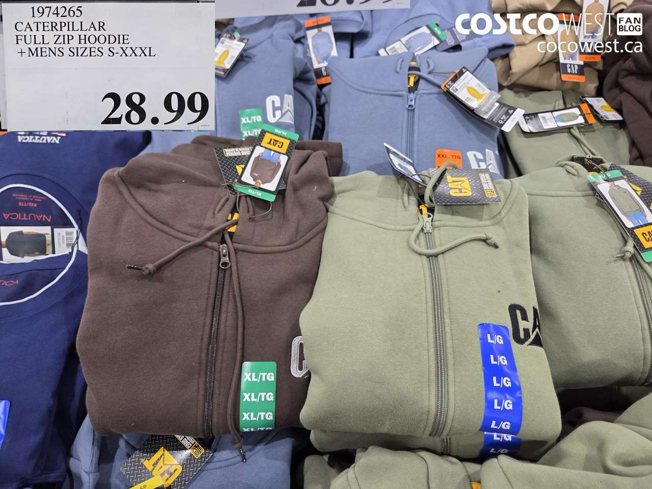 1974265 CATERPILLAR FULL ZIP HOODIE MENS SIZES S-XXXL $28.99